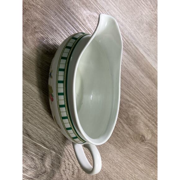 Lenox Summer Terrace Gravy Boat Green Floral Ivy Trim Vintage - Picture 5 of 9
